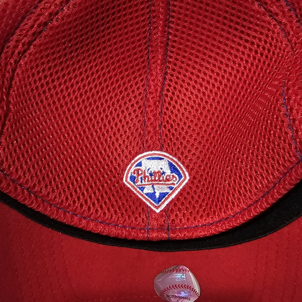 Philadelphia Phillies Red New Era 39 Thirty Stretch Fit Cap - Picture 2 of 3